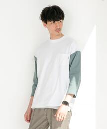 coen | USAコットンハイショクフットボール7分袖Tシャツ#(Tシャツ/カットソー)