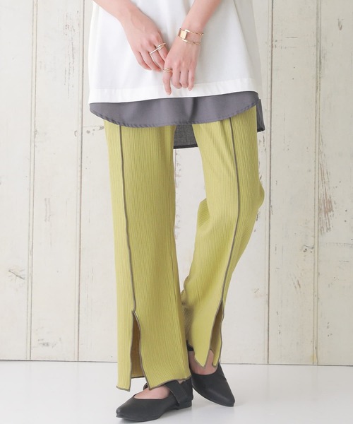 n'OrLABEL（ノアールレーベル）の「【廃盤】『センターラインスリットリブパンツ』（その他パンツ・レディース・ミント/ブラック/ライトグレー/ピンク/モカ/パープル/ライトグリーン/グレイッシュブルー・1/2）」の4枚目の写真