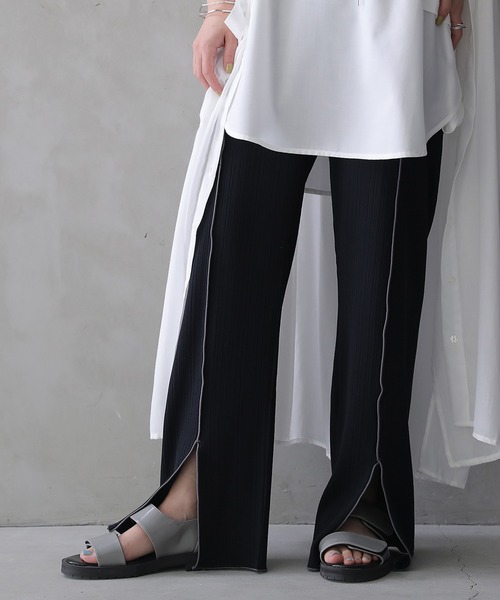 n'OrLABEL（ノアールレーベル）の「【廃盤】『センターラインスリットリブパンツ』（その他パンツ・レディース・ミント/ブラック/ライトグレー/ピンク/モカ/パープル/ライトグリーン/グレイッシュブルー・1/2）」の11枚目の写真