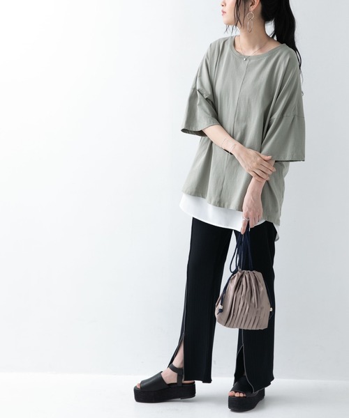 n'OrLABEL（ノアールレーベル）の「【廃盤】『センターラインスリットリブパンツ』（その他パンツ・レディース・ミント/ブラック/ライトグレー/ピンク/モカ/パープル/ライトグリーン/グレイッシュブルー・1/2）」の14枚目の写真