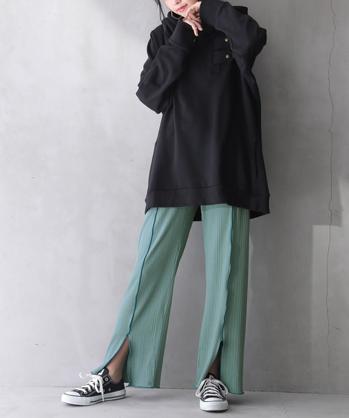 n'OrLABEL（ノアールレーベル）の「【廃盤】『センターラインスリットリブパンツ』（その他パンツ・レディース・ミント/ブラック/ライトグレー/ピンク/モカ/パープル/ライトグリーン/グレイッシュブルー・1/2）」の10枚目の写真