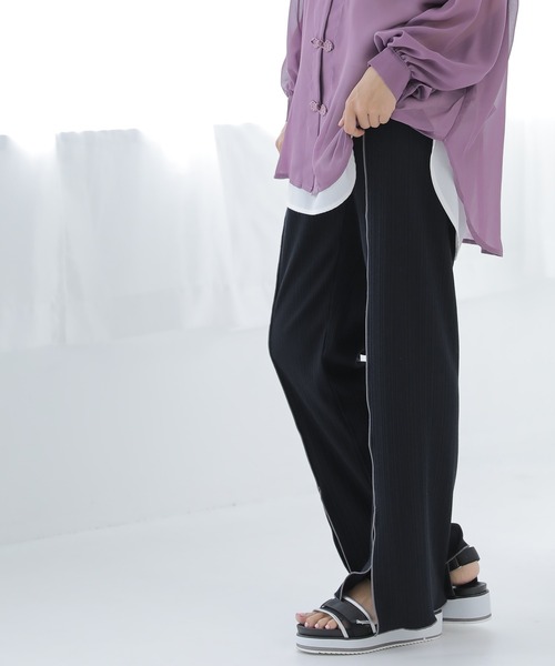 n'OrLABEL（ノアールレーベル）の「【廃盤】『センターラインスリットリブパンツ』（その他パンツ・レディース・ミント/ブラック/ライトグレー/ピンク/モカ/パープル/ライトグリーン/グレイッシュブルー・1/2）」の15枚目の写真