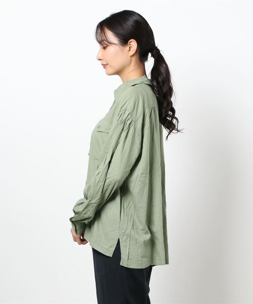 RAG MACHINE（ラグマシーン）の「【RAG MACHINE】ミリタリーシャツアウター（シャツ/ブラウス・レディース・ベージュ/オリーブ/パープル・L/M）」の4枚目の写真