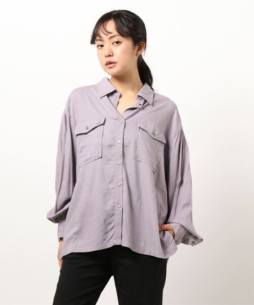 RAG MACHINE（ラグマシーン）の「【RAG MACHINE】ミリタリーシャツアウター（シャツ/ブラウス・レディース・ベージュ/オリーブ/パープル・L/M）」の3枚目の写真