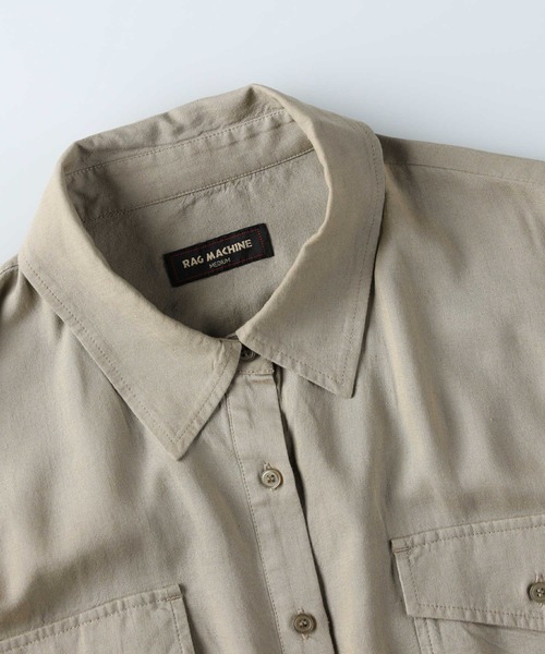 RAG MACHINE（ラグマシーン）の「【RAG MACHINE】ミリタリーシャツアウター（シャツ/ブラウス・レディース・ベージュ/オリーブ/パープル・L/M）」の9枚目の写真