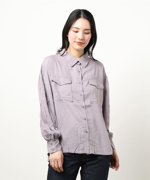 RAG MACHINE（ラグマシーン）の「【RAG MACHINE】ミリタリーシャツアウター（シャツ/ブラウス・レディース・ベージュ/オリーブ/パープル・L/M）」の8枚目の写真