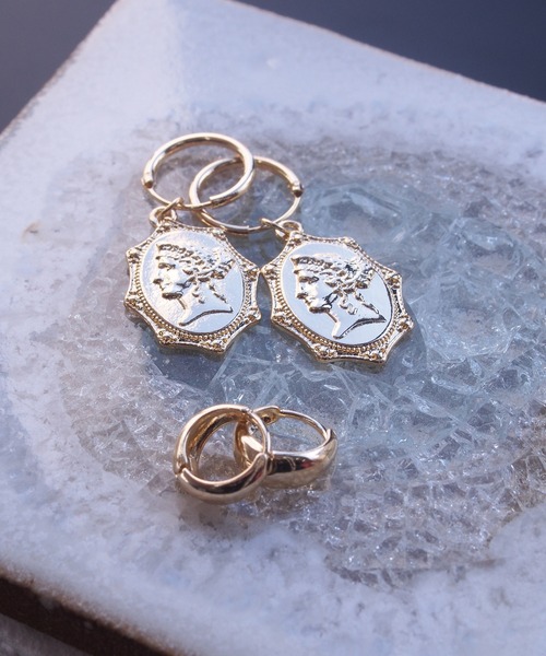 Ms.yuu by Nothing And Others（ミスユーバイナッシングアンドアザーズ）の「【Msyuu/ミスユー】Coin Motif Pierce Set / コインモチーフピアスセット（ピアス（両耳用）・レディース・シルバー/ゴールド・FREE）」の2枚目の写真