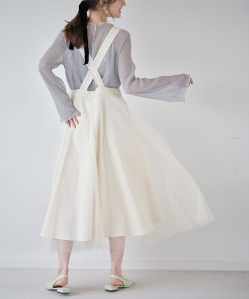 tocco closet（トッコ　クローゼット）の「【ZOZO限定】チュールドッキングジャンスカワンピース（ジャンパースカート・レディース・アイボリー/ミント・M）」の15枚目の写真