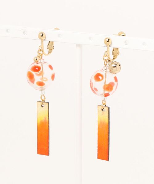 カヤ(カヤ)の「【カヤ】風鈴イヤリング(イヤリング・レディース・パープル/グレー/レッド/イエロー/オレンジ/ブルー/グリーン/ライトグリーン/アクア・FREE)」の9枚目の写真