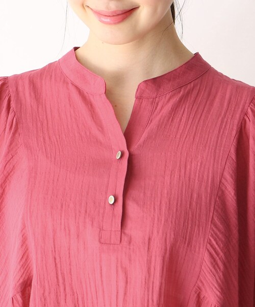 smart pink（スマートピンク）の「◆コットンリネンデザインブラウス（シャツ/ブラウス・レディース・オフホワイト/ブルー/ピンク系・88）」の7枚目の写真