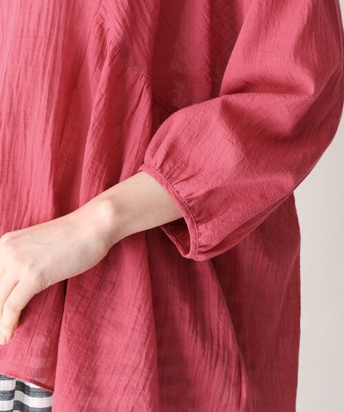 smart pink（スマートピンク）の「◆コットンリネンデザインブラウス（シャツ/ブラウス・レディース・オフホワイト/ブルー/ピンク系・88）」の9枚目の写真