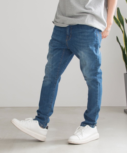 SILVER BULLET(シルバーバレット)の「『vicci/ヴィッチ』ストレッチサルエルスキニーデニムパンツ(デニムパンツ・メンズ・ブルー/ホワイト/ブラック/インディゴブルー/ベージュ・S/L/M/XL)」の5枚目の写真