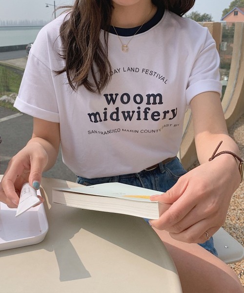 me+em select(ミームセレクト)の「【数量限定販売】woom logo バインダー配色Tシャツ(Tシャツ/カットソー・レディース・ブルー/グリーン/グレー/ネイビー/ホワイト・FREE)」の11枚目の写真