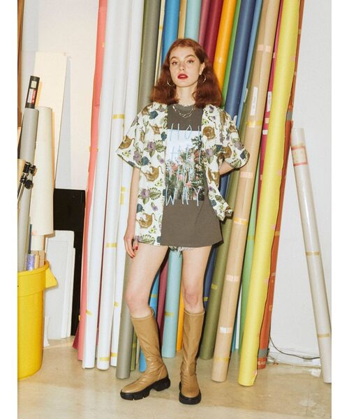 jouetie（ジュエティ）の「ジャパンヴィンテージアロハシャツ（シャツ/ブラウス・レディース・ブラック/オフホワイト/ピンク・MEDIUM）」の5枚目の写真