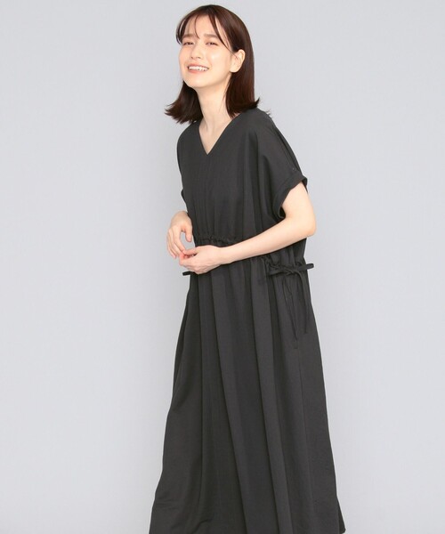 SHARE PARK（シェアパーク）の「【洗える】ナチュラルワッシャーウエストギャザーワンピース（ワンピース・レディース・ブルー系/カーキ系/ベージュ系/グレー系・0/1）」の2枚目の写真