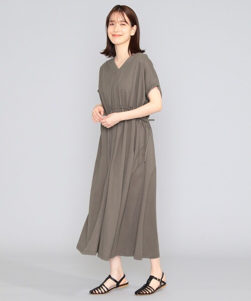 Park シェアパーク のファッション ナチュラルワッシャーウエストギャザーワンピース ワンピース ワンピース 洗える Share