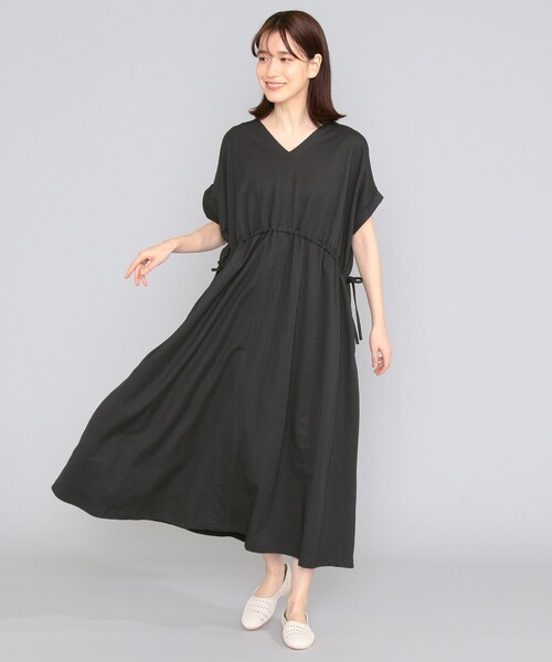 Park シェアパーク のファッション ナチュラルワッシャーウエストギャザーワンピース ワンピース ワンピース 洗える Share