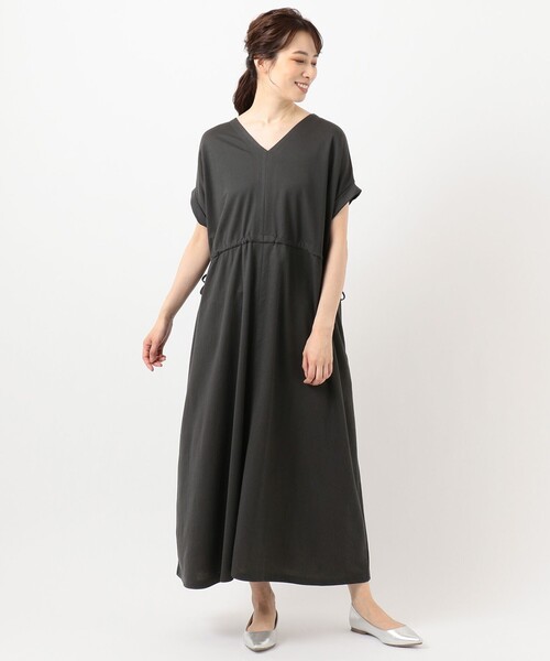 SHARE PARK（シェアパーク）の「【洗える】ナチュラルワッシャーウエストギャザーワンピース（ワンピース・レディース・ブルー系/カーキ系/ベージュ系/グレー系・0/1）」の9枚目の写真