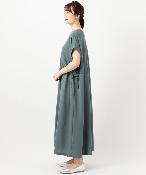 SHARE PARK（シェアパーク）の「【洗える】ナチュラルワッシャーウエストギャザーワンピース（ワンピース・レディース・ブルー系/カーキ系/ベージュ系/グレー系・0/1）」の11枚目の写真