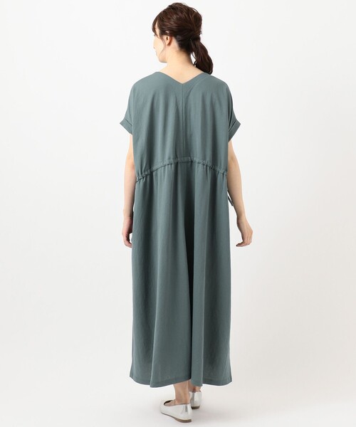 SHARE PARK（シェアパーク）の「【洗える】ナチュラルワッシャーウエストギャザーワンピース（ワンピース・レディース・ブルー系/カーキ系/ベージュ系/グレー系・0/1）」の12枚目の写真