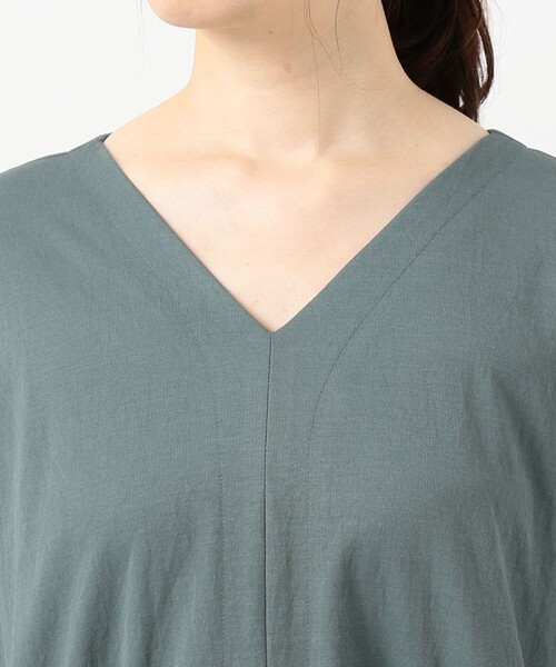 SHARE PARK（シェアパーク）の「【洗える】ナチュラルワッシャーウエストギャザーワンピース（ワンピース・レディース・ブルー系/カーキ系/ベージュ系/グレー系・0/1）」の13枚目の写真