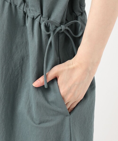SHARE PARK（シェアパーク）の「【洗える】ナチュラルワッシャーウエストギャザーワンピース（ワンピース・レディース・ブルー系/カーキ系/ベージュ系/グレー系・0/1）」の15枚目の写真