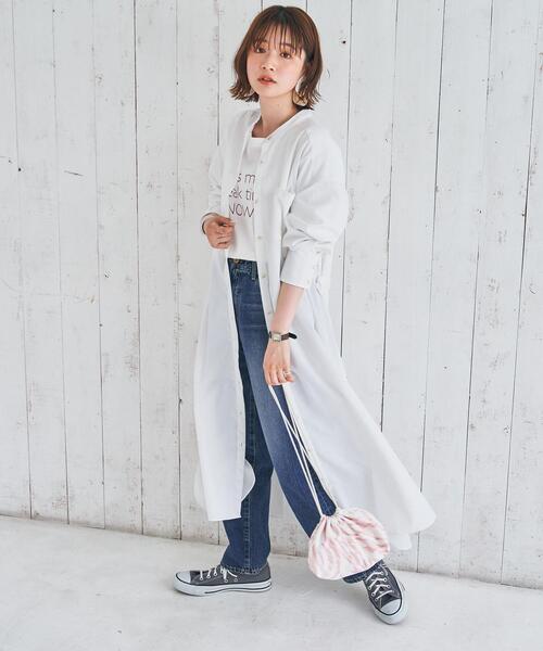 coen by SIZU（コーエンバイシズ）の「coen by SIZU バックプリーツシャツワンピース（ワンピース・レディース・ホワイト/ベージュ・FREE）」の6枚目の写真