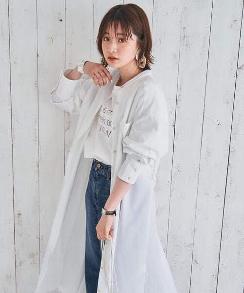 coen by SIZU（コーエンバイシズ）の「coen by SIZU バックプリーツシャツワンピース（ワンピース・レディース・ホワイト/ベージュ・FREE）」の22枚目の写真