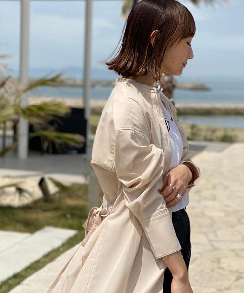 coen by SIZU（コーエンバイシズ）の「coen by SIZU バックプリーツシャツワンピース（ワンピース・レディース・ホワイト/ベージュ・FREE）」の13枚目の写真