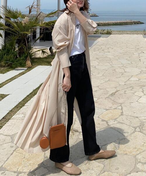 coen by SIZU（コーエンバイシズ）の「coen by SIZU バックプリーツシャツワンピース（ワンピース・レディース・ホワイト/ベージュ・FREE）」の7枚目の写真