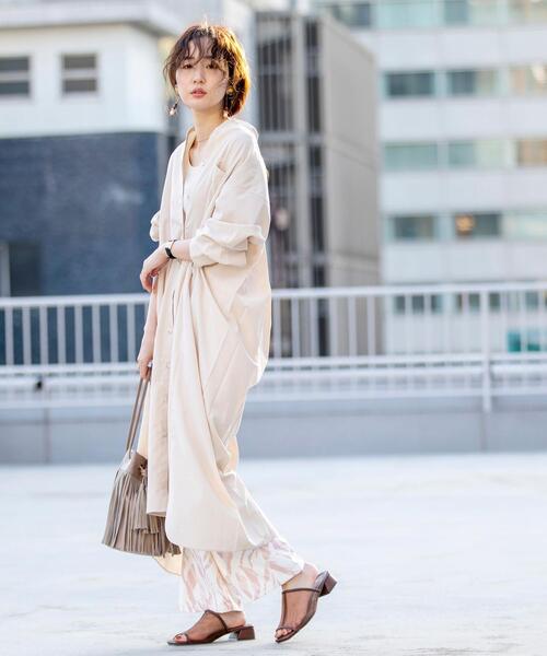 coen by SIZU（コーエンバイシズ）の「coen by SIZU バックプリーツシャツワンピース（ワンピース・レディース・ホワイト/ベージュ・FREE）」の16枚目の写真