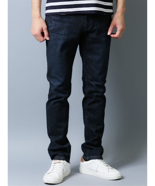 TAKA-Q（タカキュー）の「・タカキューメンズ/TAKA-Q：MEN　CALIK DENIM 5ポケットスリムパンツ（デニムパンツ・メンズ・ネイビー/ブルー・3L/LARGE/X-LARGE/S/MEDIUM）」の2枚目の写真