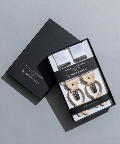 MAISON SPECIAL（メゾンスペシャル）の「《ユニセックスアイテム》【COLLABORATION ITEM】ALBERT THURSTON/アルバートサーストン サスペンダー 【MAISON SPECIAL/メゾンスペシャル】（サスペンダー・メンズ・ホワイト/ブラック/パープル/オフホワイト/サックスブルー/オレンジ・FREE）」の2枚目の写真