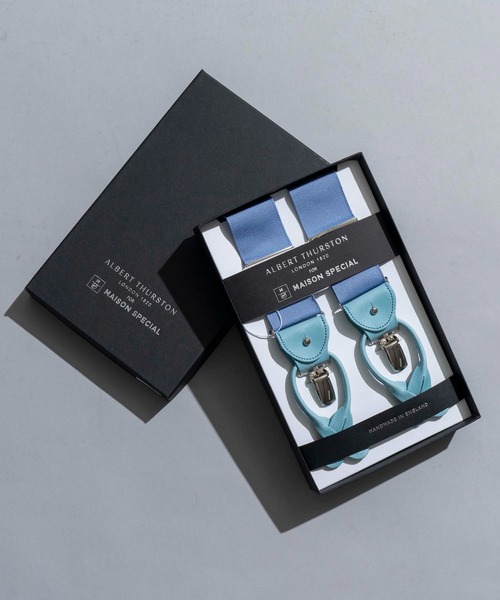 MAISON SPECIAL（メゾンスペシャル）の「《ユニセックスアイテム》【COLLABORATION ITEM】ALBERT THURSTON/アルバートサーストン サスペンダー 【MAISON SPECIAL/メゾンスペシャル】（サスペンダー・メンズ・ホワイト/ブラック/パープル/オフホワイト/サックスブルー/オレンジ・FREE）」の4枚目の写真