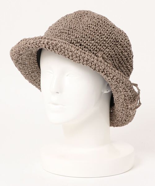 Samansa Mos2 blue（サマンサモスモスブルー）の「ペーパーハット（ハット・レディース・モカ/ベージュ/キャメル・ﾌﾘ-）」の2枚目の写真