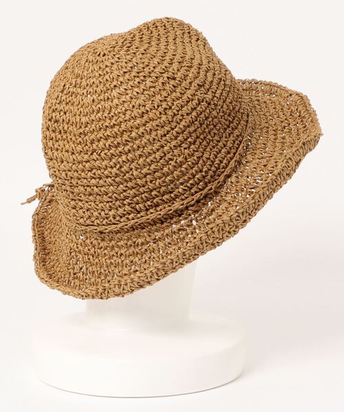 Samansa Mos2 blue（サマンサモスモスブルー）の「ペーパーハット（ハット・レディース・モカ/ベージュ/キャメル・ﾌﾘ-）」の4枚目の写真