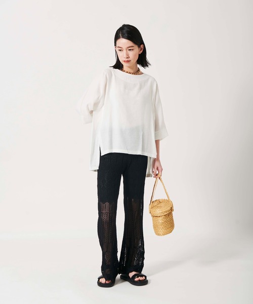 Lilipetit(リリプティ)の「透かし編みニットフレアパンツ(その他パンツ・レディース・ブラック/ライトグレー・M/L)」の5枚目の写真