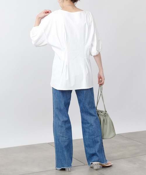 COLONY 2139（コロニートゥーワンスリーナイン）の「《抗菌・防臭》【SMART COLLECTION】抗菌スマートウエストタック半袖トップス（Tシャツ/カットソー・レディース・ブラック/オフホワイト/ダークブルー・LARGE/MEDIUM）」の12枚目の写真