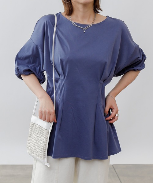 COLONY 2139（コロニートゥーワンスリーナイン）の「《抗菌・防臭》【SMART COLLECTION】抗菌スマートウエストタック半袖トップス（Tシャツ/カットソー・レディース・ブラック/オフホワイト/ダークブルー・LARGE/MEDIUM）」の22枚目の写真