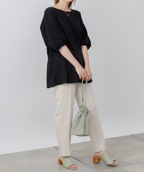 COLONY 2139（コロニートゥーワンスリーナイン）の「《抗菌・防臭》【SMART COLLECTION】抗菌スマートウエストタック半袖トップス（Tシャツ/カットソー・レディース・ブラック/オフホワイト/ダークブルー・LARGE/MEDIUM）」の21枚目の写真