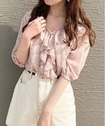 花柄ラッフルブラウス【ZOZOTOWN限定アイテム】