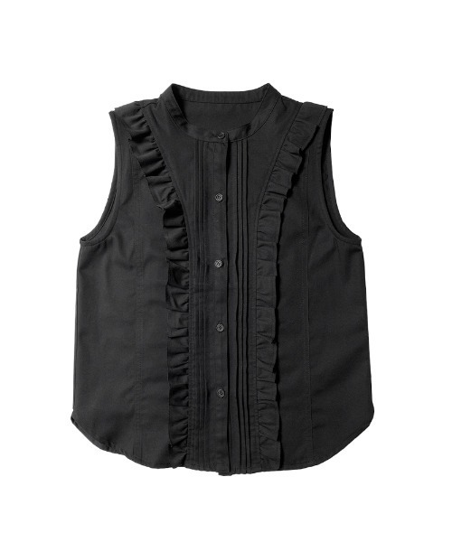 ENVYM（アンビー）の「ノースリーブフリルＳＨ（シャツ/ブラウス・レディース・ホワイト/ブラック・FREE）」の3枚目の写真