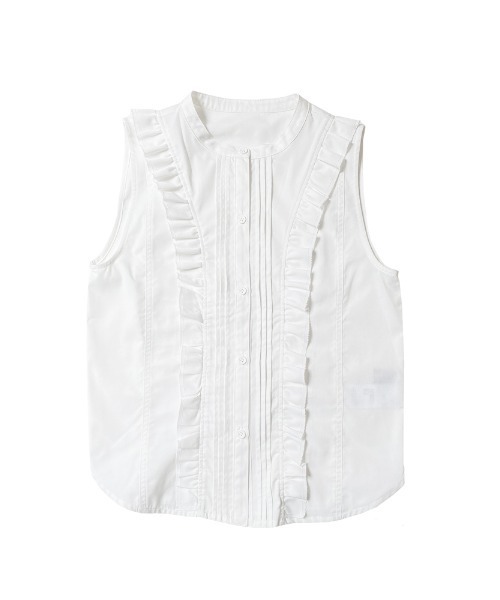 ENVYM（アンビー）の「ノースリーブフリルＳＨ（シャツ/ブラウス・レディース・ホワイト/ブラック・FREE）」の4枚目の写真