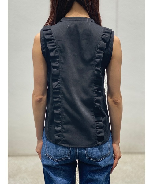 ENVYM（アンビー）の「ノースリーブフリルＳＨ（シャツ/ブラウス・レディース・ホワイト/ブラック・FREE）」の11枚目の写真