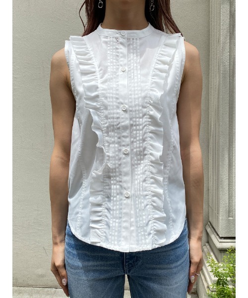 ENVYM（アンビー）の「ノースリーブフリルＳＨ（シャツ/ブラウス・レディース・ホワイト/ブラック・FREE）」の17枚目の写真