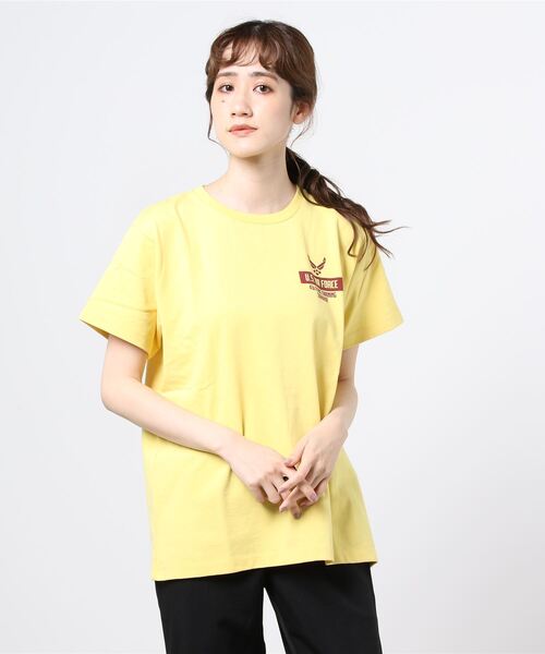 AVIREX（アヴィレックス）の「AVIREX/アヴィレックス　アイム ハイ Tシャツ / AIM HIGH T-SHIRT（Tシャツ/カットソー・レディース・オフホワイト/レモンイエロー/サックスブルー・FREE）」の9枚目の写真