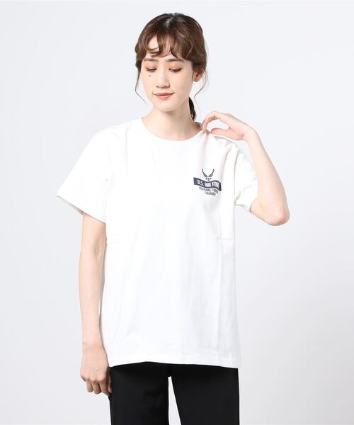 AVIREX（アヴィレックス）の「AVIREX/アヴィレックス　アイム ハイ Tシャツ / AIM HIGH T-SHIRT（Tシャツ/カットソー・レディース・オフホワイト/レモンイエロー/サックスブルー・FREE）」の10枚目の写真