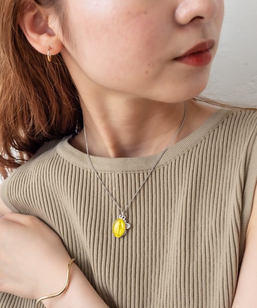 mystic（ミスティック）の「Lara マリアイエロー×クロスネックレス（ネックレス・レディース・シルバー・ONE SIZE）」の5枚目の写真