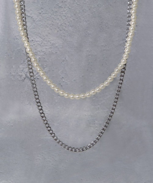 SBG（エスビー）の「SBG パールダブルチェーンネックレス（ネックレス・メンズ・シルバー/シルバー系その他/シルバー系その他2/シルバー系その他3・55cm）」の17枚目の写真
