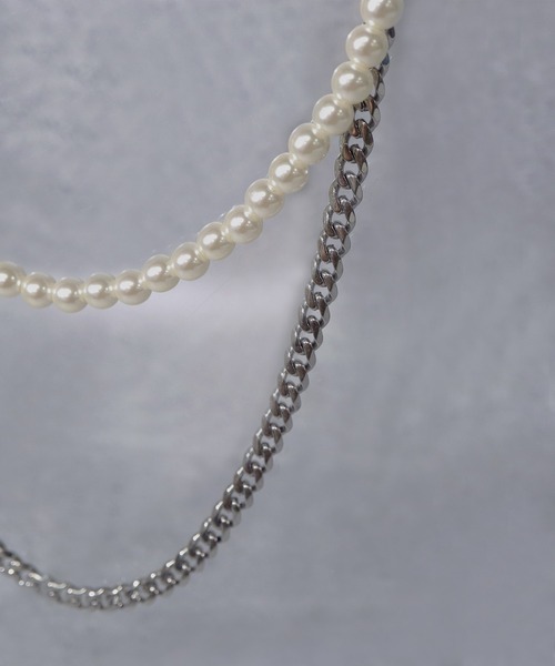 SBG（エスビー）の「SBG パールダブルチェーンネックレス（ネックレス・メンズ・シルバー/シルバー系その他/シルバー系その他2/シルバー系その他3・55cm）」の16枚目の写真